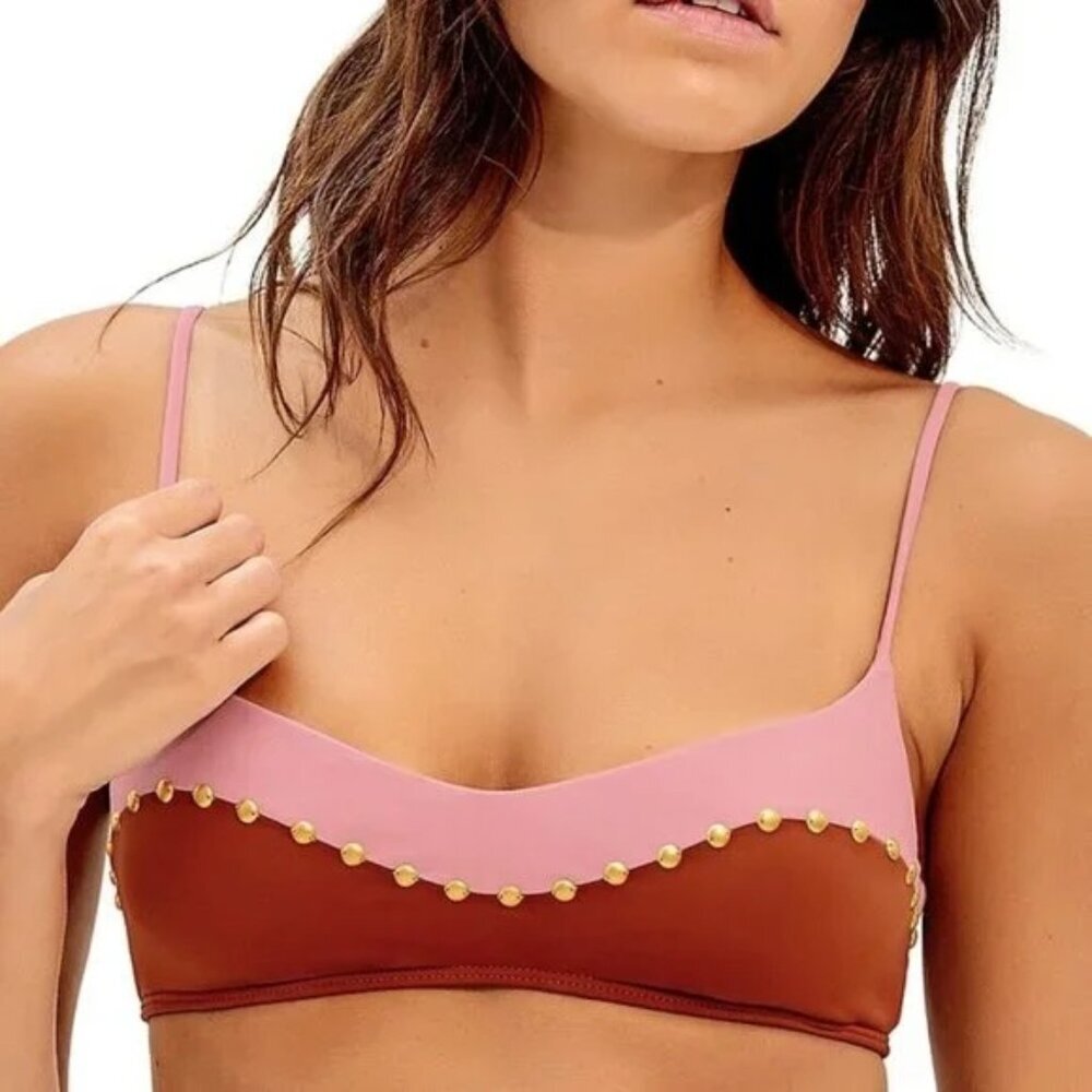 NWT ViX by Paula Hermanny Solid Laila Colorblocked Bikini Top